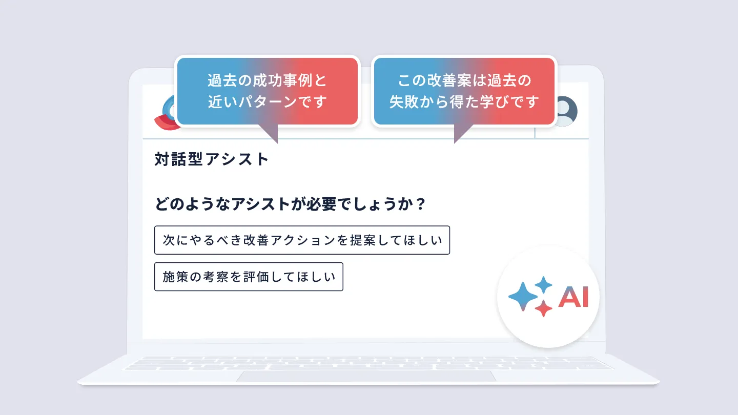 AI「過去の成功事例と近いパターンです」「この改善案は過去の失敗から得た学びです」